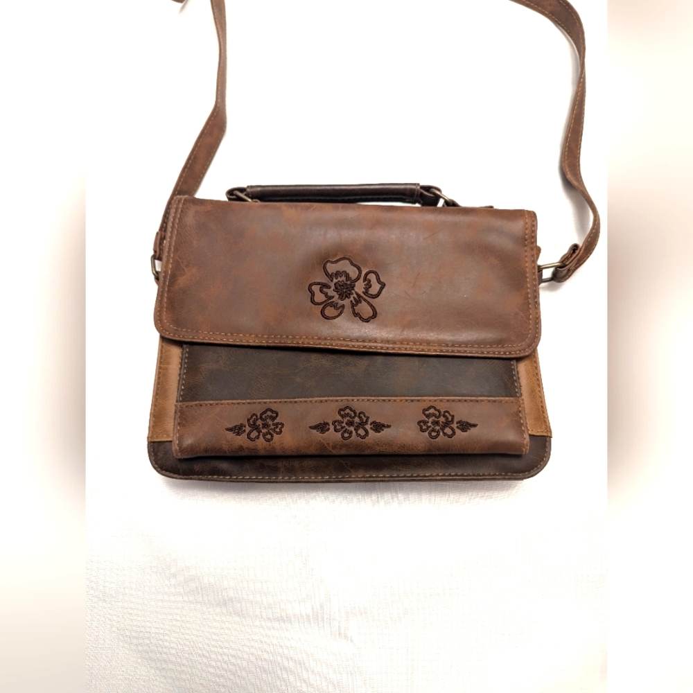 Faux Leather Shoulder Handbag | Top Handle Travel Purse | Versatile Boho Bag